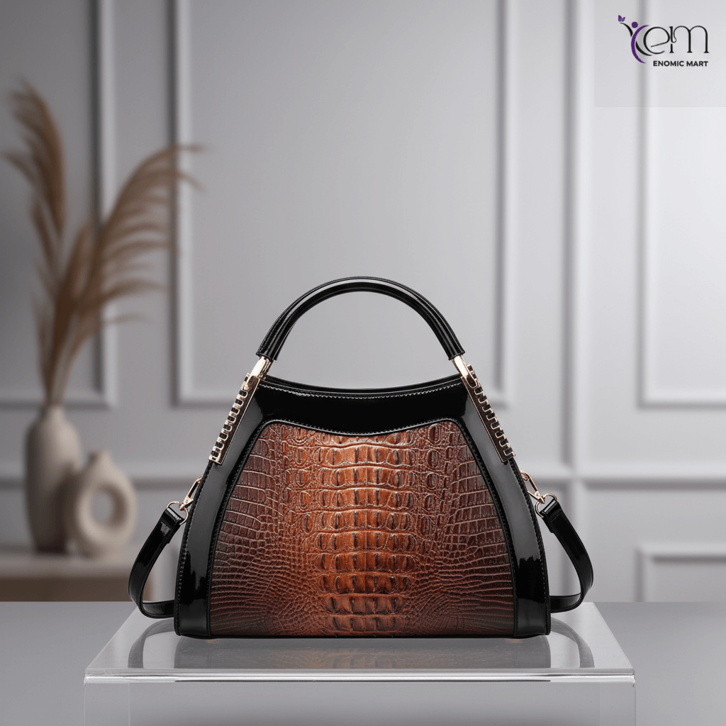 Crocodile Pattern Versatile Fashion Large Capacity Retro Simple Elegant Temperament Women's Shoulder Bag