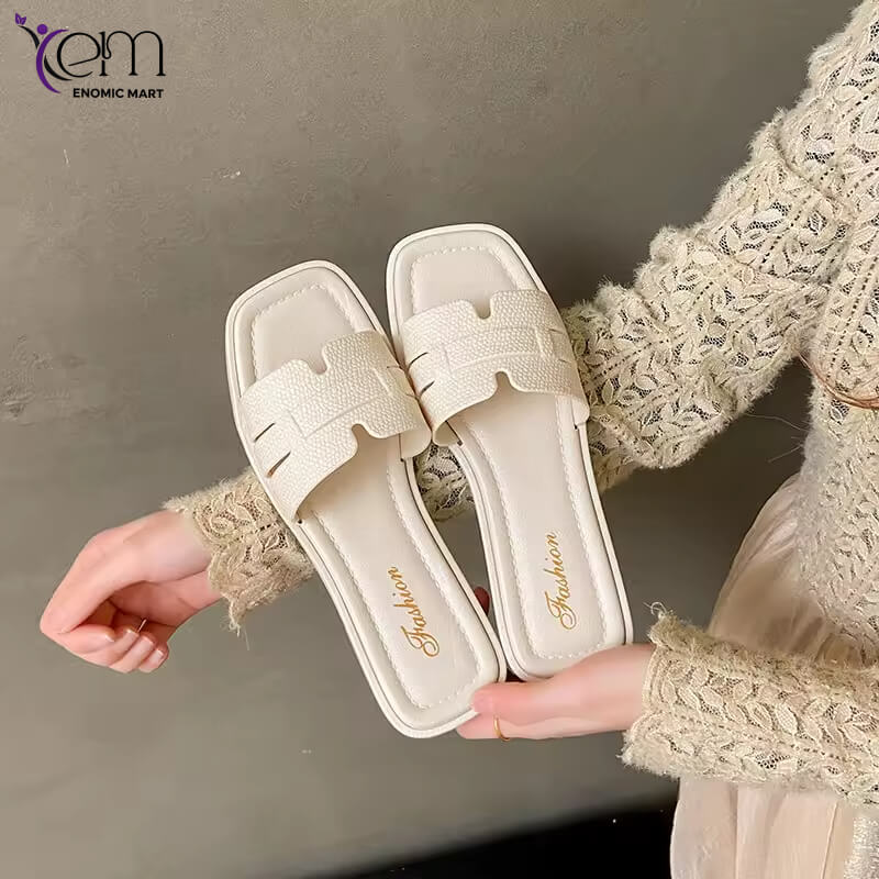 Women's Fashionable Summer Square-Toe Beach Inspired Foreign Trade Versatile Non-Slip Outdoor.