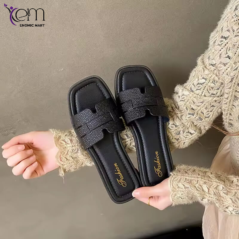 Women's Fashionable Summer Square-Toe Beach Inspired Foreign Trade Versatile Non-Slip Outdoor.