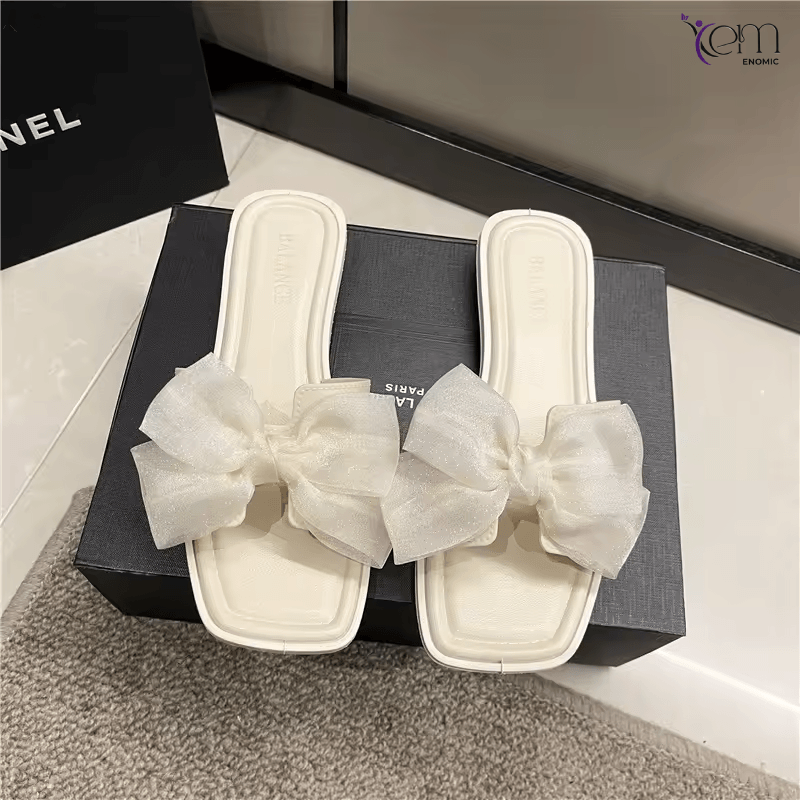 Wholesale Slippers for Women Fashion Slides Open Toe Sandals Ladies Flat Bowknot Sandals Summer Flat Beach Slide Women Sandals