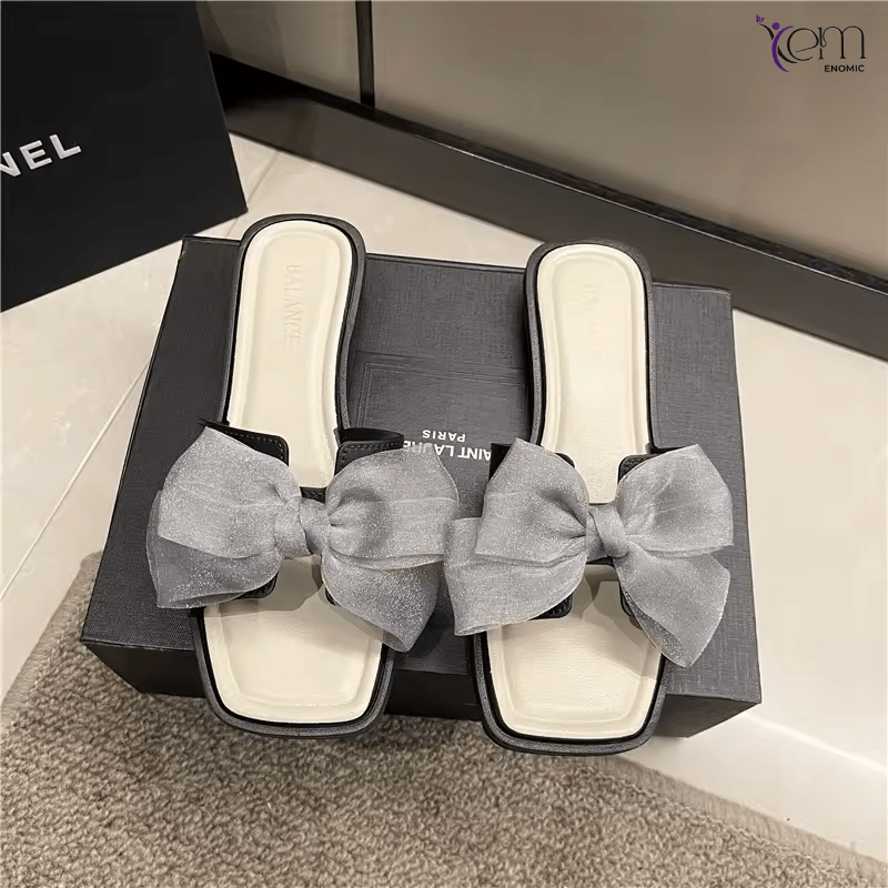 Wholesale Slippers for Women Fashion Slides Open Toe Sandals Ladies Flat Bowknot Sandals Summer Flat Beach Slide Women Sandals