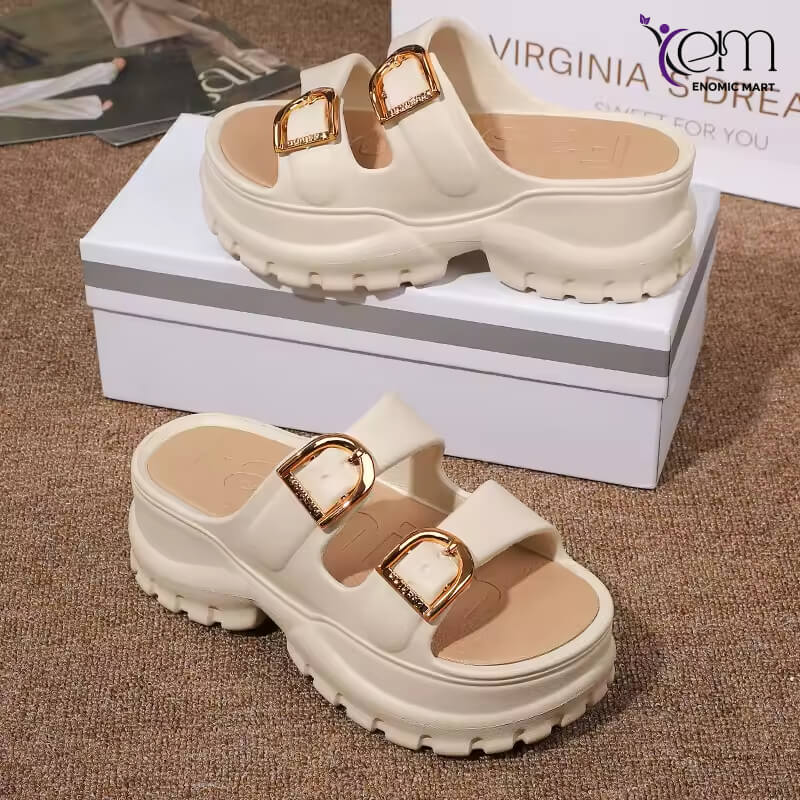 Customizable Ultra Soft Summer Beach Sandals Women New Thick-Soled Height Increasing Slippers EVA Anti-Slip Outdoor Features