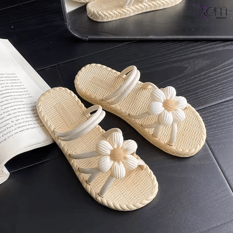 New Trends Pvc Weave Flat Sandals Casual slippers for Women Summer slippers Flowers Platform Sandal of China