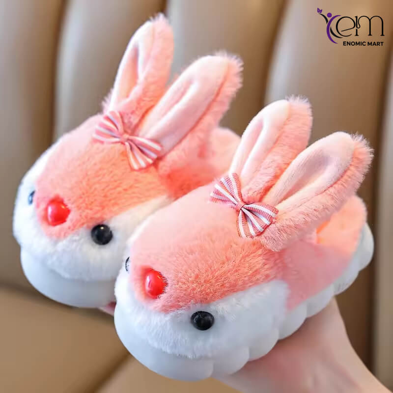 Children's Cotton Slippers New Winter Style Cute Little Rabbit Design Boys'